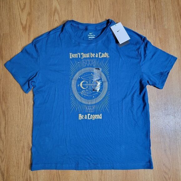 Nike Fly Basketball Be A Legend Women's T Shirt Boyfriend Cut Loose Fit Indigo M - Picture 1 of 15
